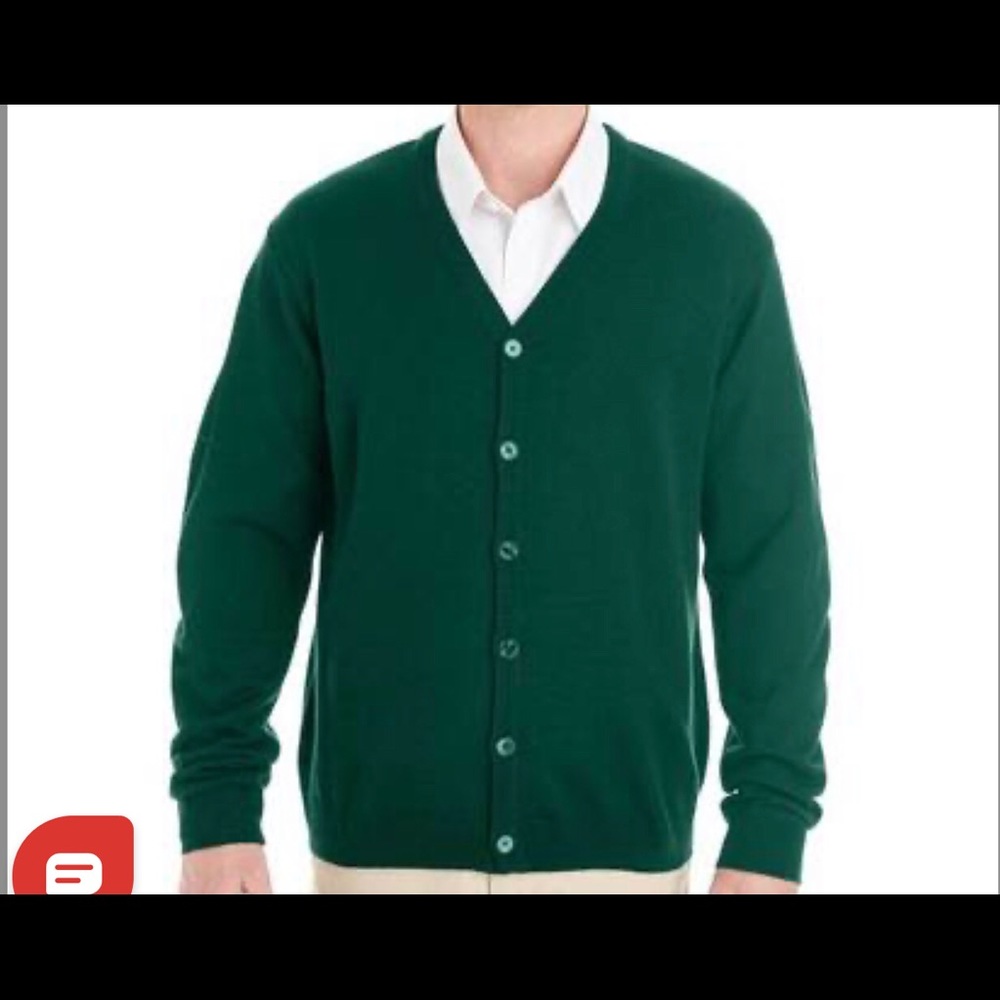 Harriton Men's V-Neck Button Cardigan Sweater